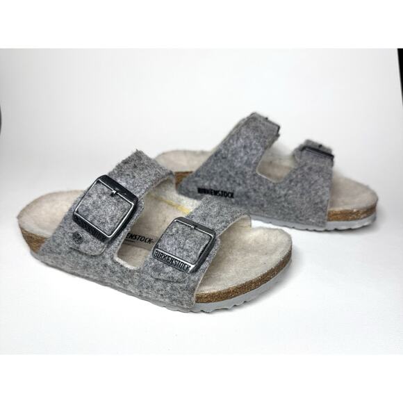 Birkenstock Kids Arizona Sandals Slides Toddler C9 EU 27 Wool Happy Lamb Gray - Picture 1 of 7